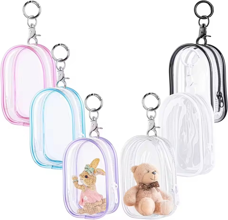 Cable Winder Keychain - Clear Case Organizer for 15-17CM Plush