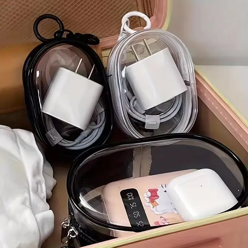 Portable Mini Transparent Stor - Cable Winder Keychain 评论和价格