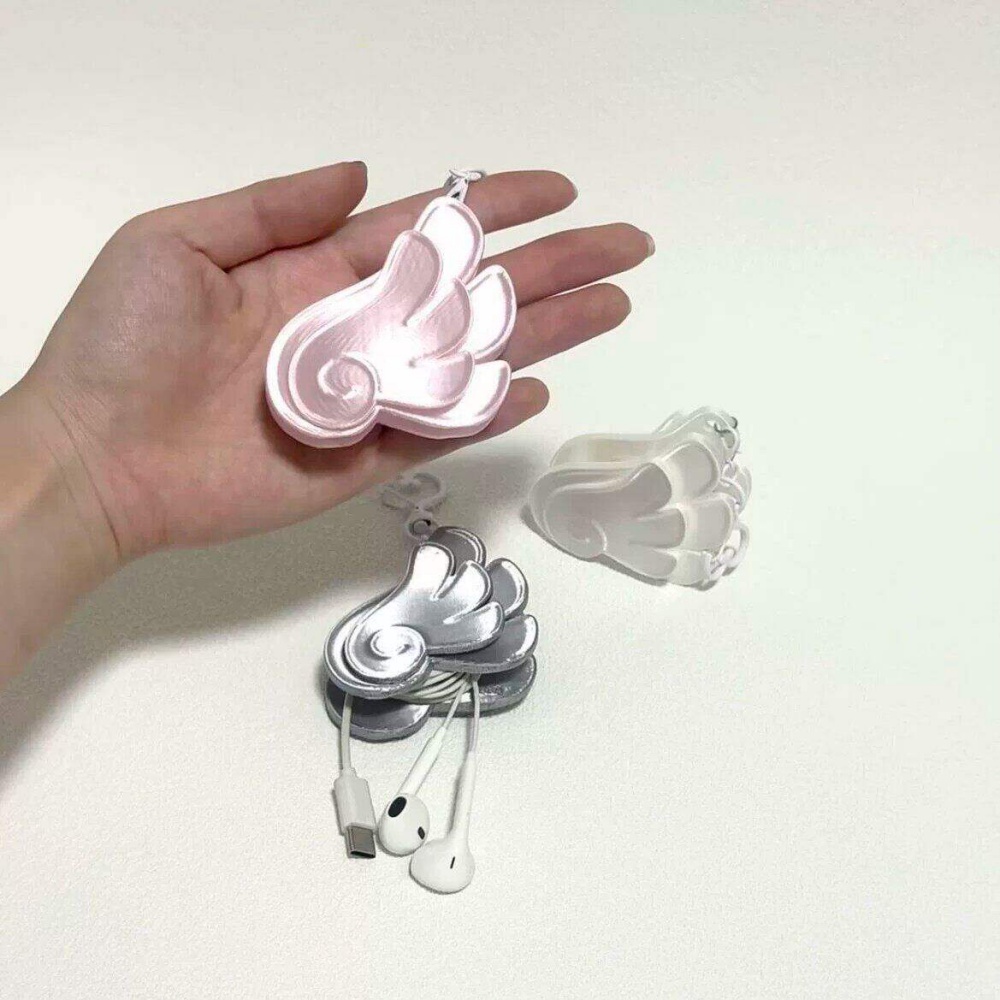 3D Printed Angel Wing Cable Wi - Cable Winder Keychain 评论和价格