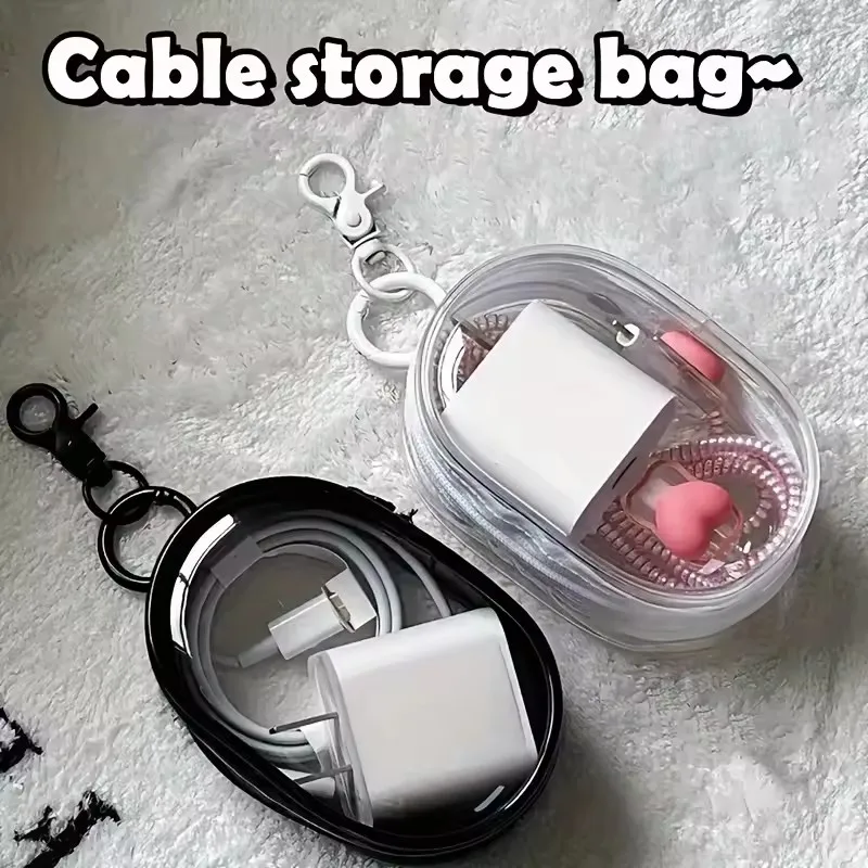 Portable Mini Clear Zipper Sto - Cable Winder Keychain 评论和价格