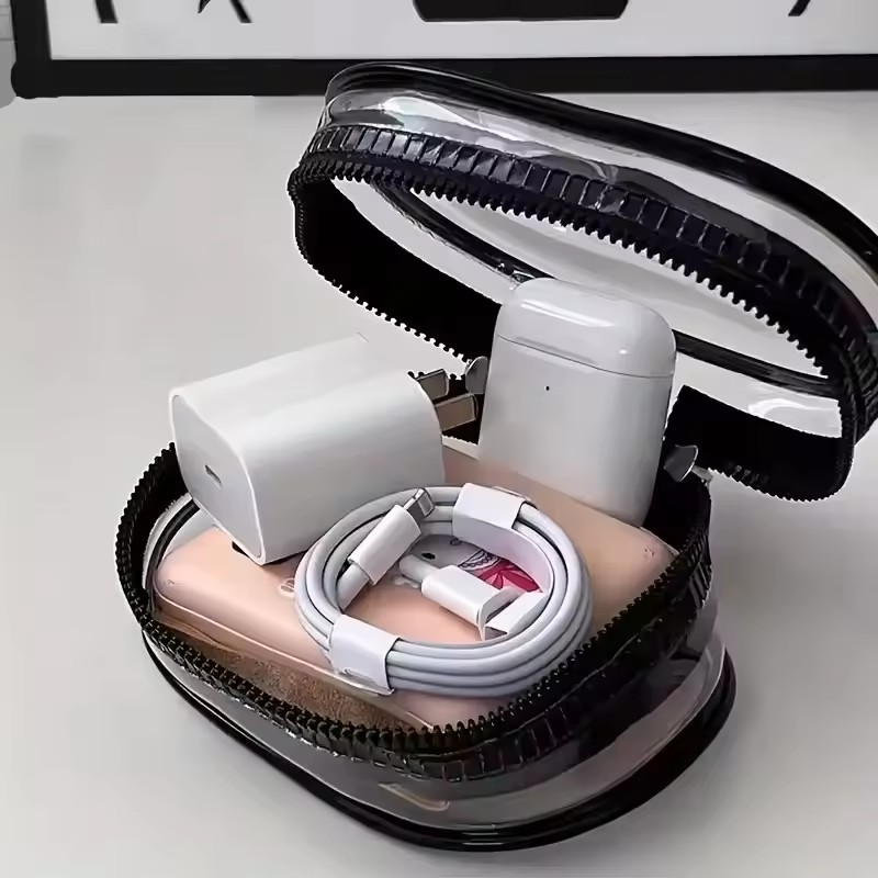 Portable Mini Clear Zipper Sto - Cable Winder Keychain 评论和价格