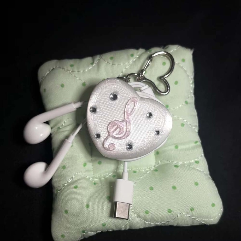 Gothic Musical Note Heart Cabl - Cable Winder Keychain 评论和价格