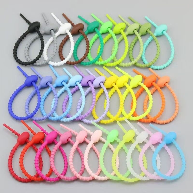 10/200Pcs Silicone Cable Ties  - Cable Winder Keychain 评论和价格