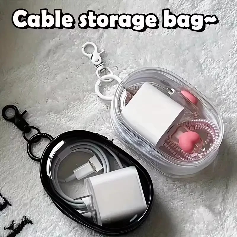 Portable Mini Clear Zipper Sto - Cable Winder Keychain 评论和价格