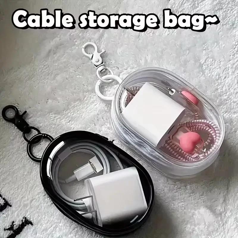 Portable Mini Clear Zipper Sto - Cable Winder Keychain 评论和价格
