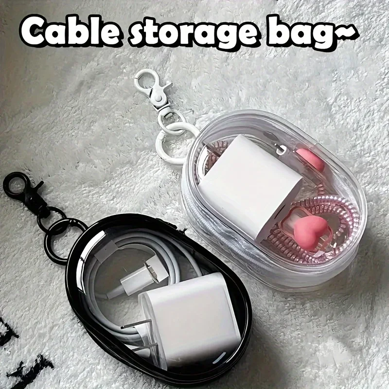 Portable Mini Clear Zipper Sto - Cable Winder Keychain 评论和价格