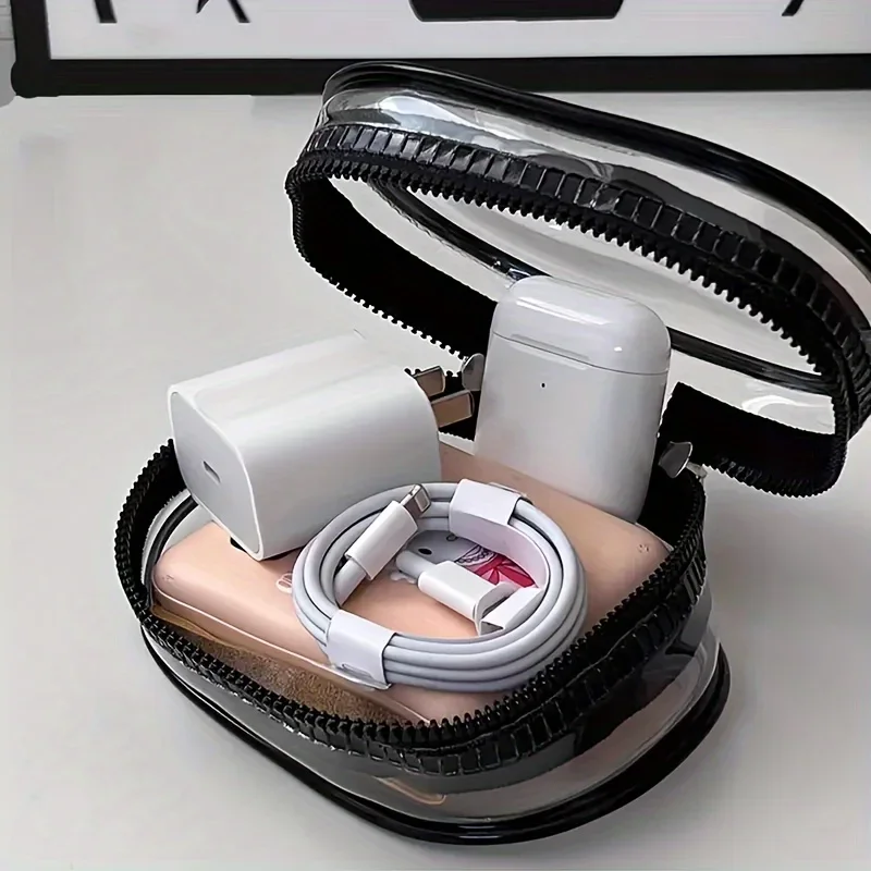 Portable Mini Clear Zipper Sto - Cable Winder Keychain 评论和价格