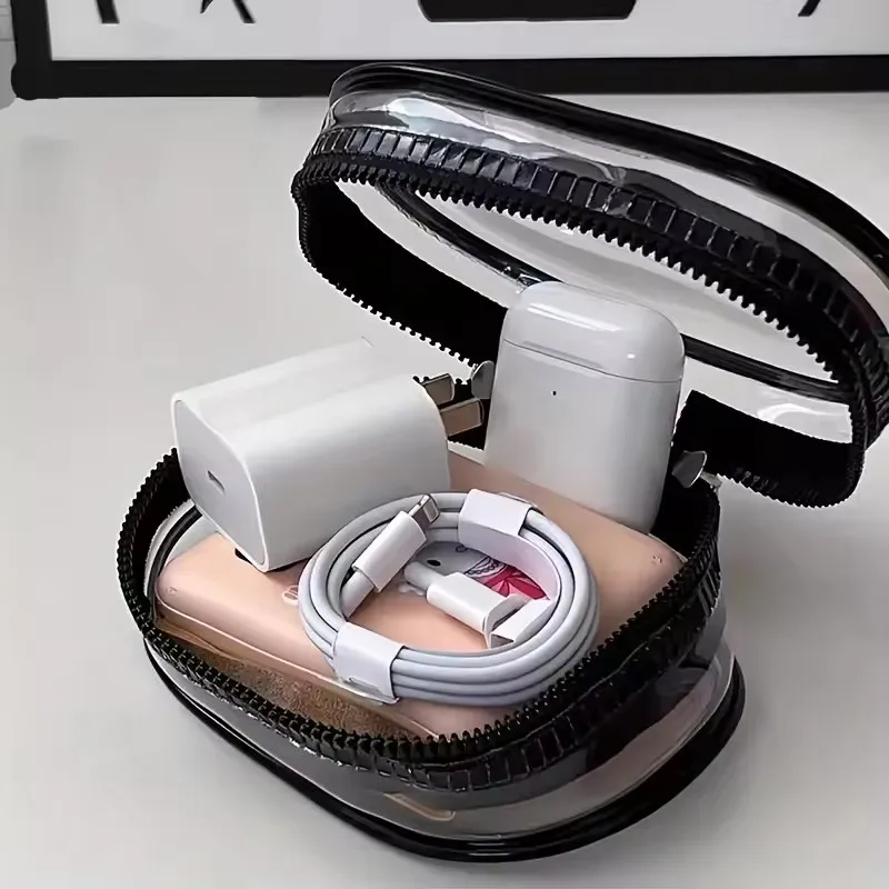 Portable Mini Clear Zipper Sto - Cable Winder Keychain 评论和价格